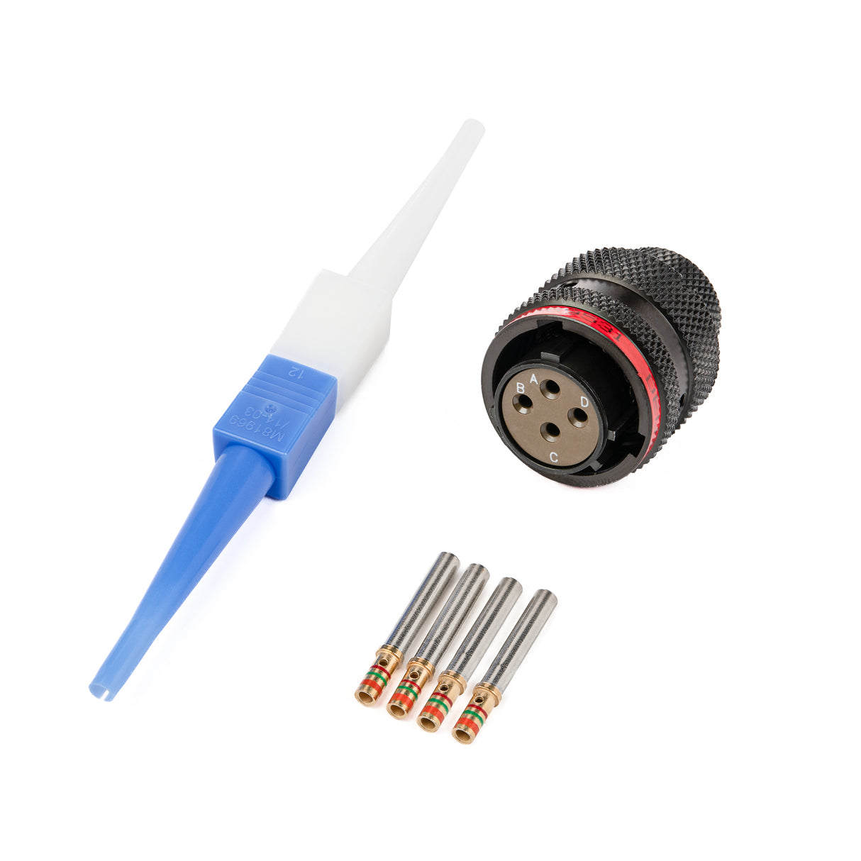 AS612-04SN - AS Series - Plug Kit - Shell Size 12, 4 Cavity, Size 16 Sockets, 14-20 AWG, Red