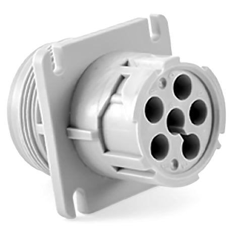 AHD10-6-12P-L - AHD Series - 6 Pin Receptacle - Flange, Gray