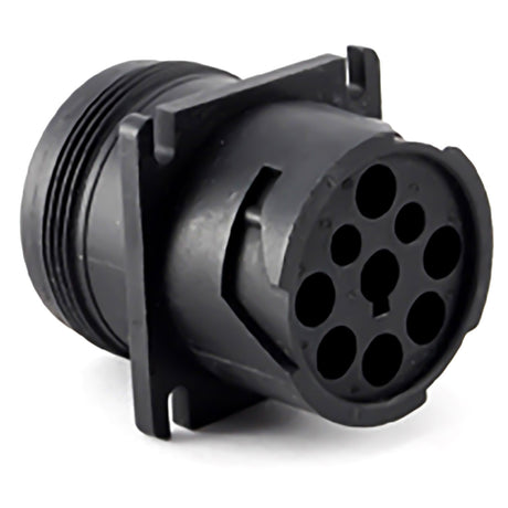 AHD10-9-1939P - AHD Series 9 Pin Receptacle - Flange, Black