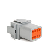 AT04-08PA - AT Series - 8 Pin Receptacle - A Key,  In-line, Gray