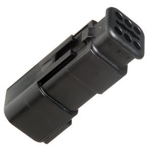 AT04-6P-SR01BLK - AT/SR01 Series - 6 Pin Receptacle - Strain Relief W/Endcap, Standard Seal, Black