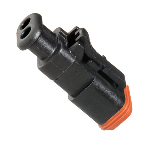 AT06-2S-SR01BLK - AT/SR01 Series - 2 Socket Plug - Strain Relief W/Endcap, Standard Seal, Black