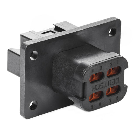 DT04-08PA-LE11 - DT Series - 8 Pin Receptacle - A Key, Flange, End Cap, Black