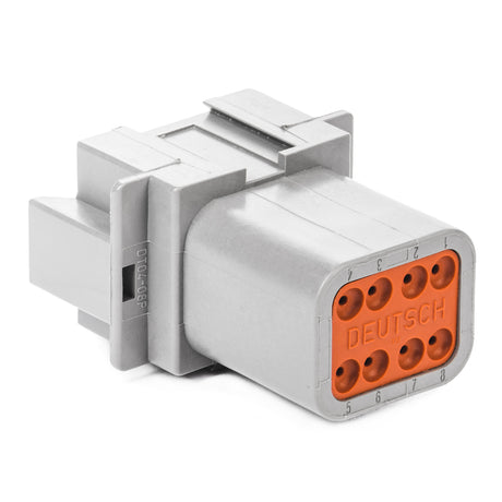 DT04-08PA - DT Series - 8 Pin Receptacle - A Key - In-line - Gray