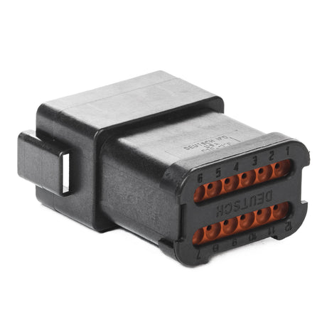 DT04-12PA-E005 - DT Series - 12 Pin Receptacle - A Key, End Cap, Black