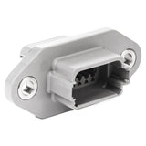 DT04-12PA-LE03 - DT Series - 12 Pin Receptacle - A Key, Sealed Flange, End Cap, Gray