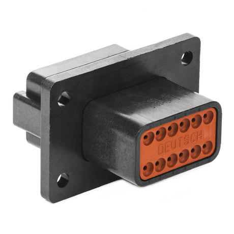 DT04-12PA-LE14 - DT Series - 12 Pin Receptacle - A Key, Welded Flange, Black