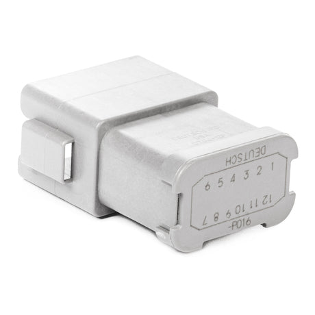 DT04-12PA-P016 - DT Series - 12 Pin Receptacle - A Key, 12 Pinn Buss, Gold Pin, Gray