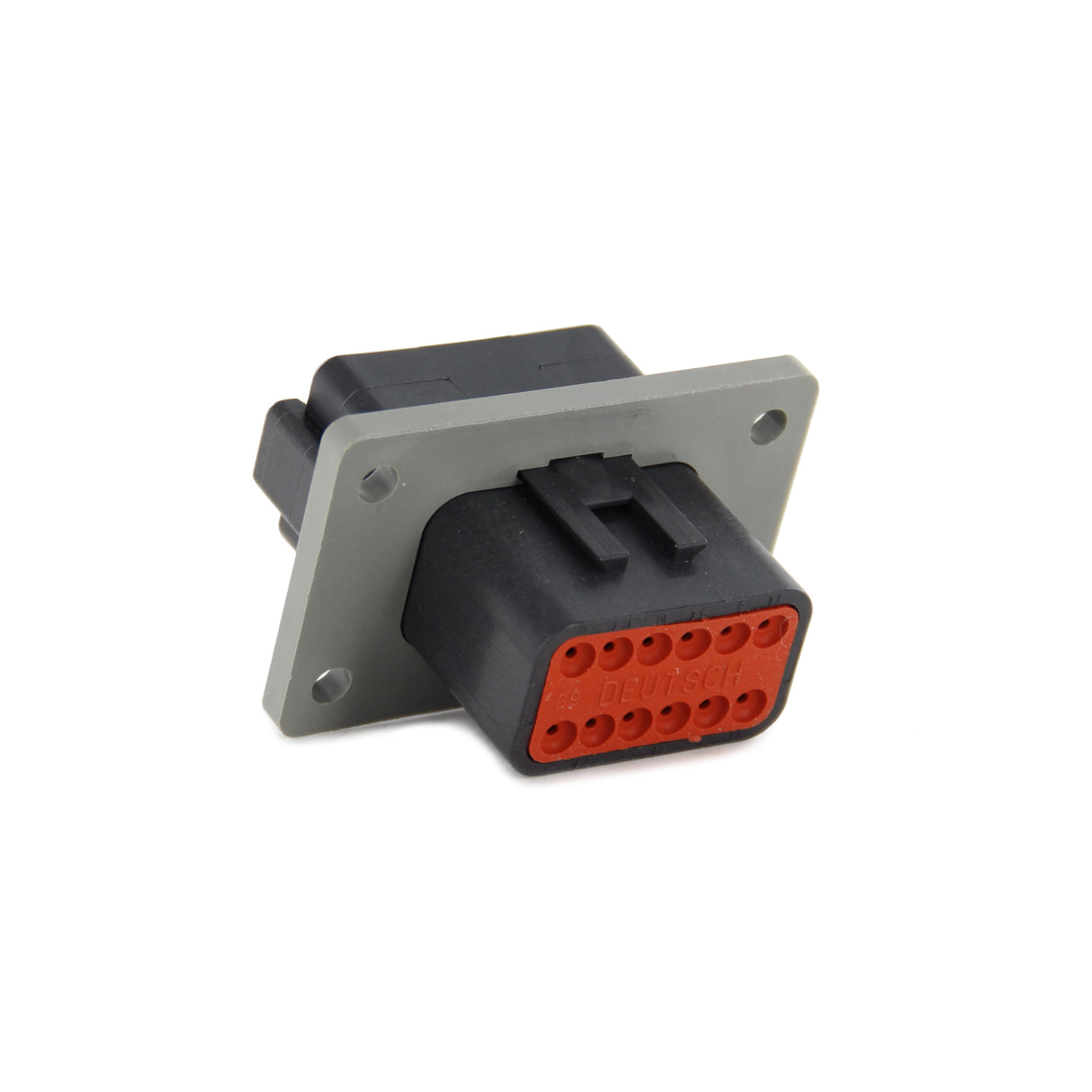 DT04-12PB-L012 - DT Series - 12 Pin Receptacle - B Key, Welded Flange, Black