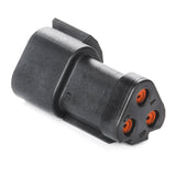 DT04-3P-E005 - DT Series - 3 Pin Receptacle - End Cap, Black