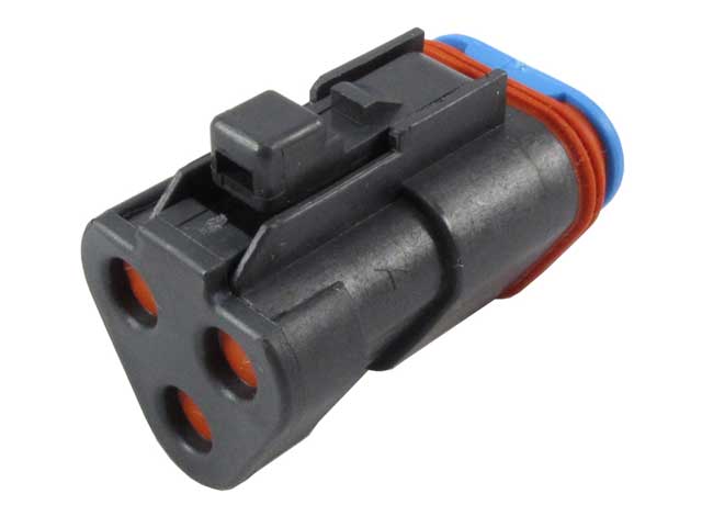 DT06-3S-PP01 - DT Series- 3 Socket Plug- Enhanced Seal Retention, Terminating Resistor, Gold Sockets, End Cap, J1939, Black