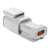 DTM04-2P-E003 - DTM Series - 2 Pin, Receptacle -  End Cap, Gray