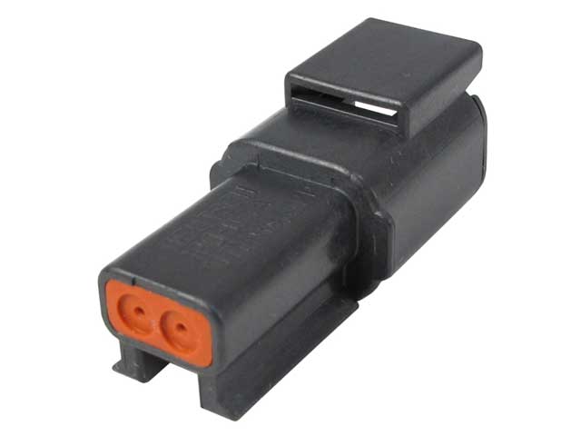 DTMH04-2PA- DTM Series- 2 Pin Receptacle- A Key, Black