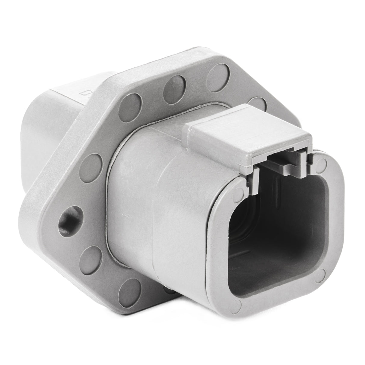 DTP04-4P-L012 - DTP Series - 4 Pin Receptacle - Welded Flange, Gray