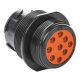 HD10-9-1939PE-B022 - HD10 Series - 9 Pin Receptacle - Threaded Rear, J1939, Panel Mount, Flange, Black