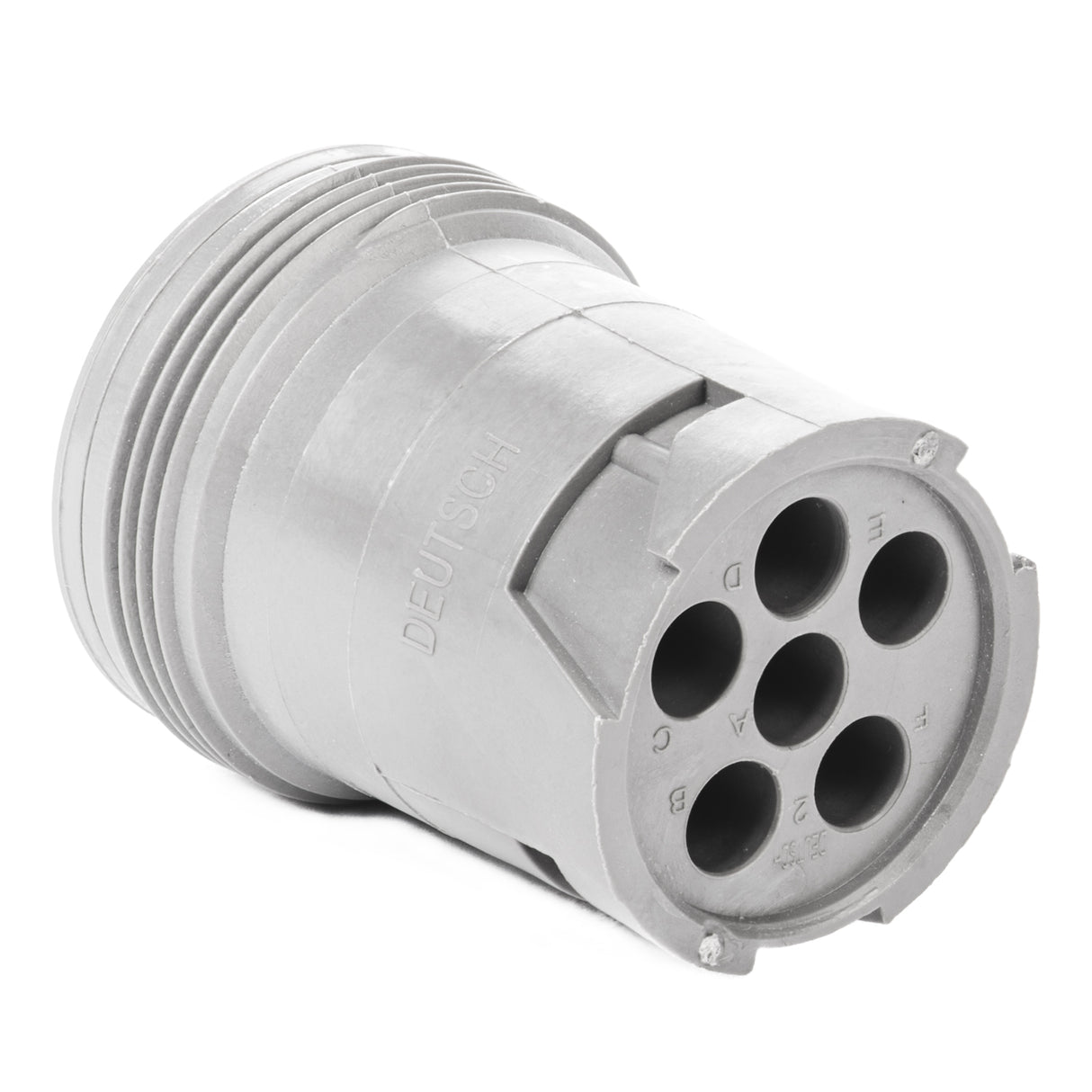 HD14-6-96P - HD10 Series - 6 Pin Receptacle - Threaded Rear, Gray