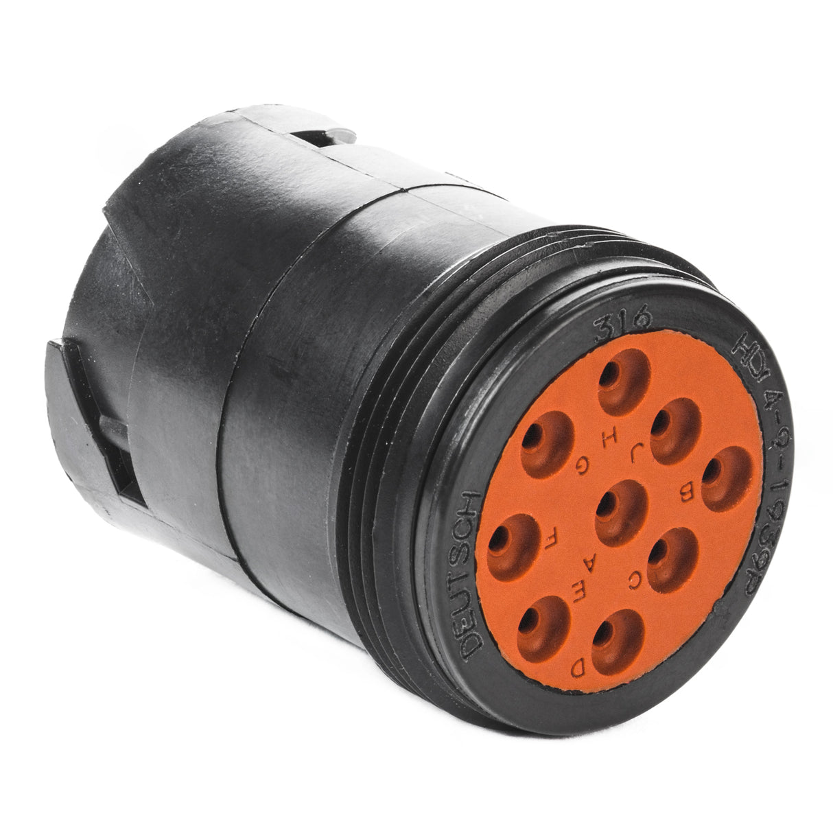 HD14-9-1939P - HD10 Series - 9 Pin Receptacle - Threaded Rear, J1939, Black