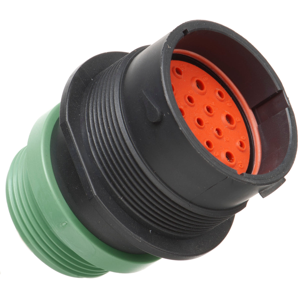 HDP24-24-19PN-L015 - HDP20 Series - 19 Pin Receptacle - 24 Shell, N Seal, Threaded Adapter, Flange