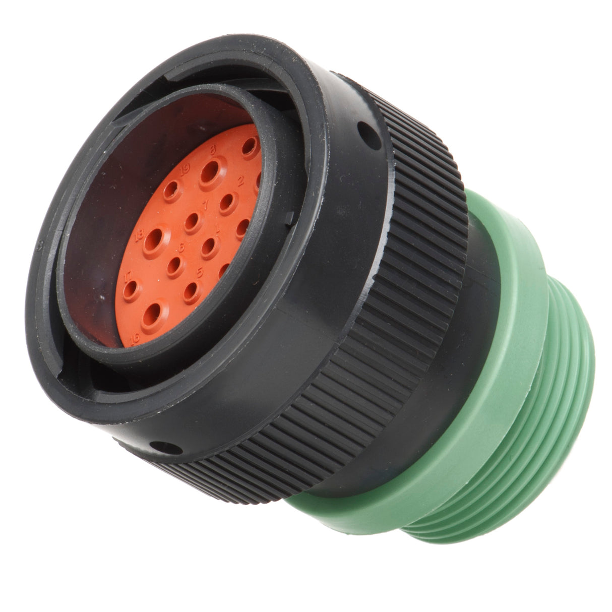 HDP26-24-19PN-L015 - HDP20 Series - 19 Pin Plug - 24 Shell, N Seal, Reverse, Threaded Adapter