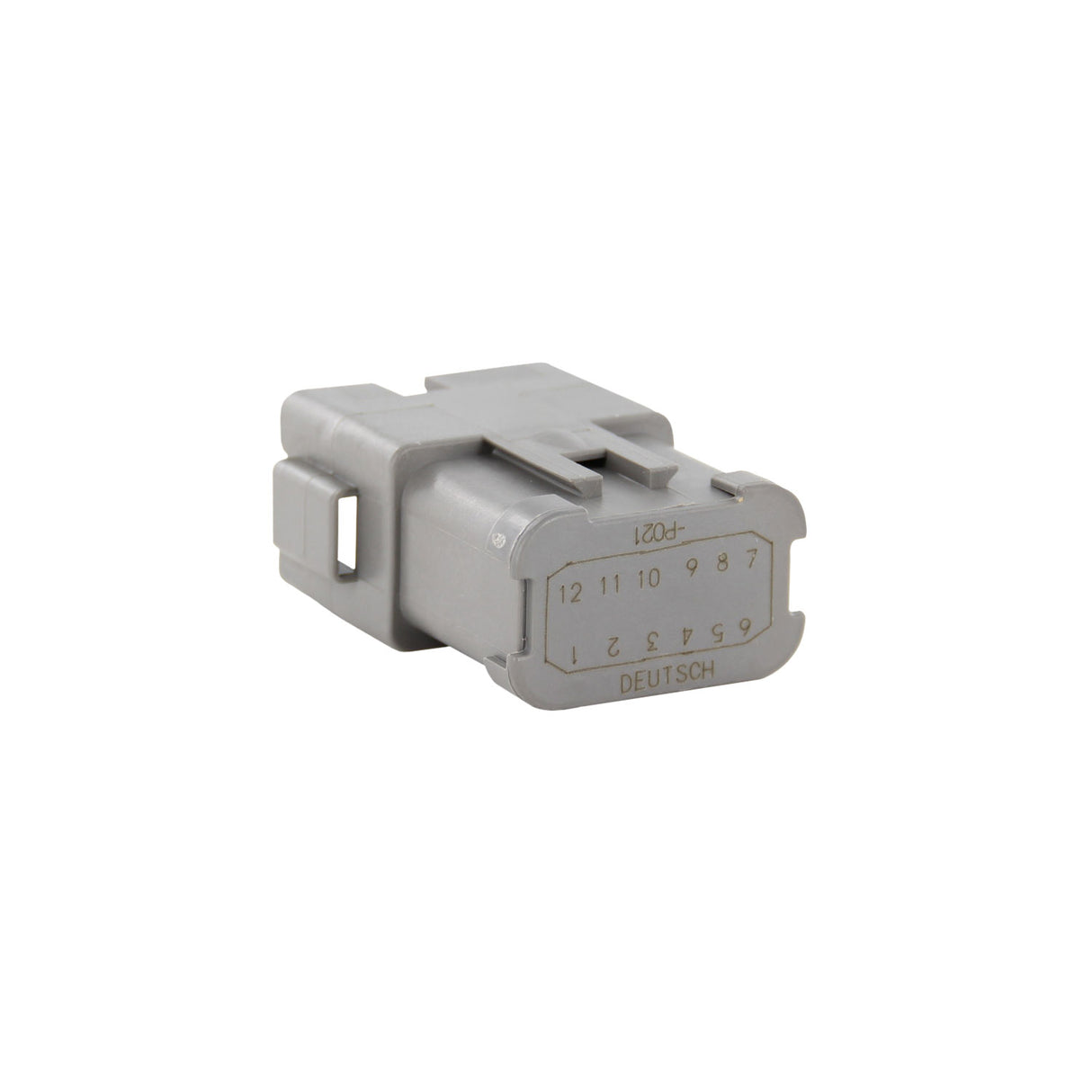 DT04-12PA-P021 - DT Series - 12 Pin Receptacle - A Key, 12 Pin Buss., Nickel Contacts, Gray